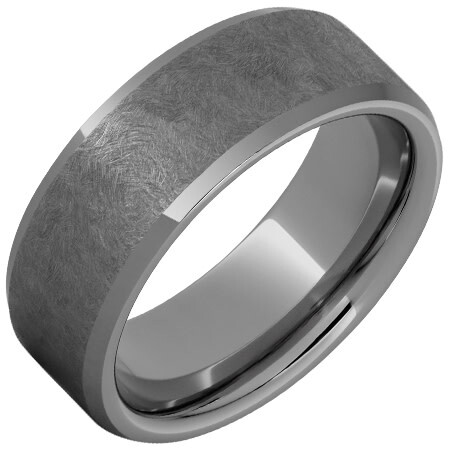 JI - Size: 9 Rugged Tungsten™ 8mm Beveled Edge Band with Sentinel Finish