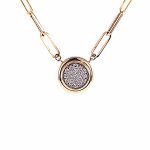 diamond pave necklace on paperchain necklace diamond jewelry at woodbury jewelers