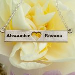 Love Jewelry, anniversary Jewelry, Roman Numeral Wedding Date Necklace